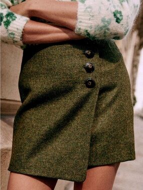 Sezane Peter Tweed Skirt 36
